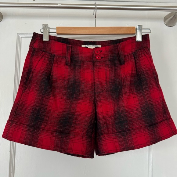 Lucky Brand Red Plaid Wool Cuffed Shorts - Picture 9 of 9
